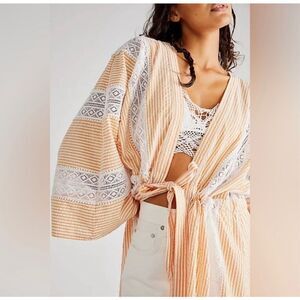 Free People × Rahi Brighton Lace Stripe Kimono